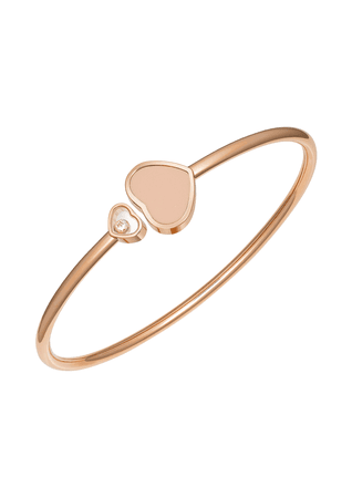 HAPPY HEARTS BANGLE, ETHICAL ROSE GOLD, DIAMOND, MOTHER-OF-PEARL @857482-5300 - Chopard Swiss Luxury Watches and Jewelry Manufacturer