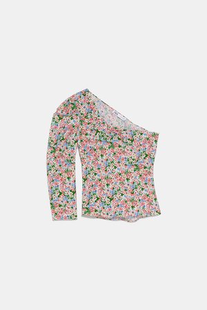 ASYMMETRICAL PRINTED TOP-View All-SHIRTS | BLOUSES-WOMAN | ZARA United States