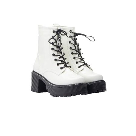 *clipped by @luci-her* OSAGE Rock White Military Boots | Koi