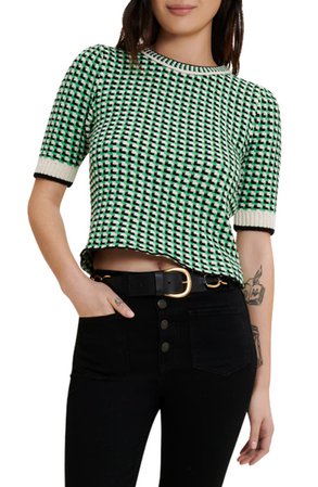 maje Moxanne Check Cotton Sweater | Nordstrom