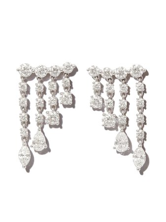 Anita Ko 18kt white gold drop diamond earrings - FARFETCH