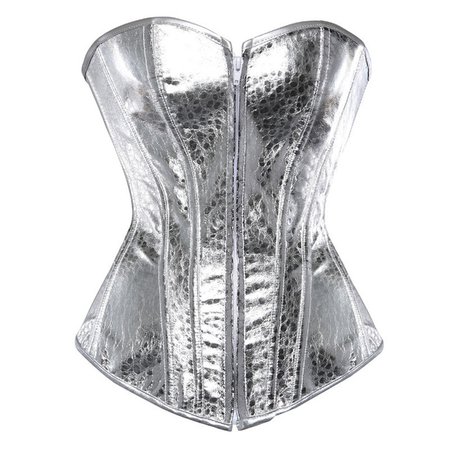 sexy faux leather corset lingerie bustiers top Steampunk gothic punk corset burlesque plus size nightclub costume gold sliver|Bustiers & Corsets| - AliExpress