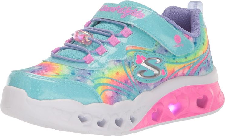 Amazon.com | Skechers Kids Girls Flutter Heart Lights-Groovy Sneaker, Hot Pink/Lavender, 13 Little Kid | Sneakers