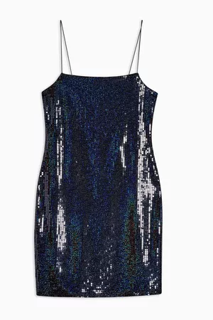 Holographic Bodycon Dress Navy blue sequins| Topshop