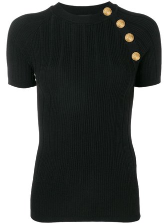 Balmain knitted T-shirt top £793 - Shop Online SS19. Same Day Delivery in London