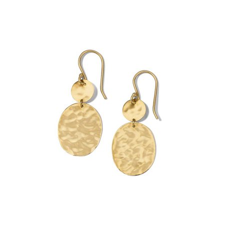 IPPOLITA Crinkle Oval Drop Earrings in 18K Gold