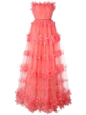 Pink Marchesa Notte Tulle Dress | Farfetch.com