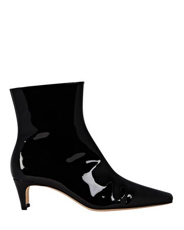 STAUD Wally Patent-Leather Ankle Boots in Black | INTERMIX®