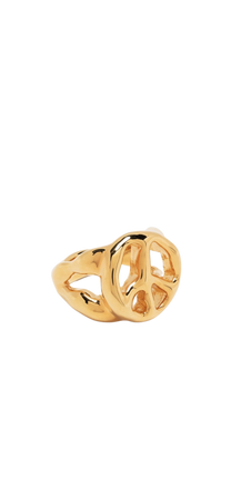 Gold Peace Sign Ring
