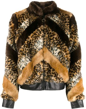 animal faux-fur jacket