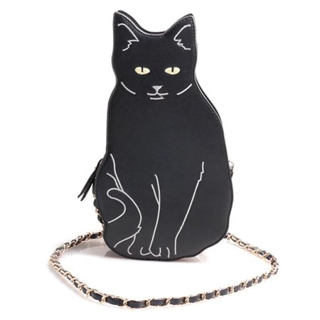 New BLACK CAT Novelty Crossbody Chain Bag for Women Street Fashion Animal Cute Cool Unique Funny Cross Body Purse Messenger Bag|chain bag women|chain bagbag fashion women - AliExpress