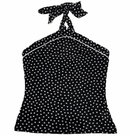 black white polka dot retro vintage halter top