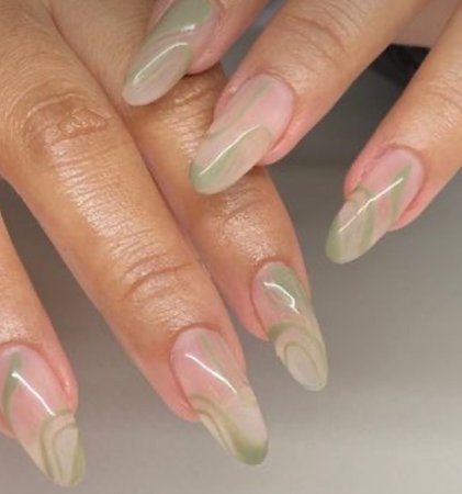 sage green acrylic nails