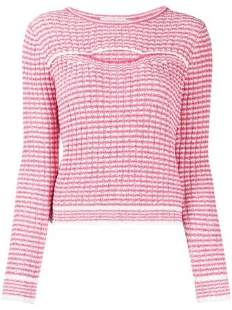 Shop b+ab cut-out striped knitted jumper with Express Delivery - FARFETCH