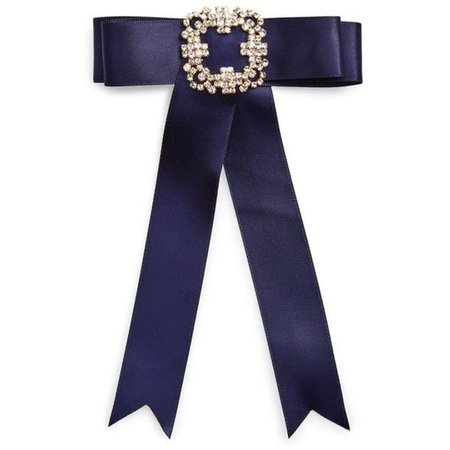 Navy blue bow brooch ribbon (smaller)