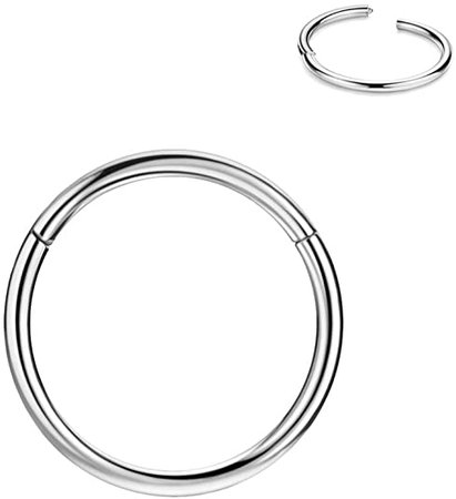 Amazon.com: FANSING 8mm Septum Ring Septum Jewelry Seamless Septum Clicker Nose Rings 18 Gauge Nose Ring Hoop 18g Cartilage Earring Lip Rings Silver Nose Hoop Surgical Steel Helix Earrings Nose Piercing Jewelry: Clothing, Shoes & Jewelry