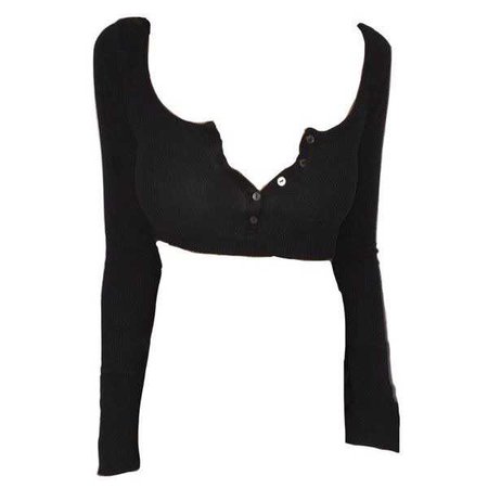 black rubber fitted cardigan cropped knit