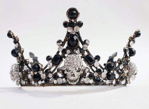 Gothic skull crown gothic headpiece rhinestone skull tiara | Etsy