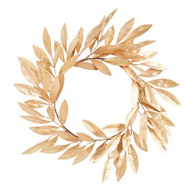 16" Golden Metallic Leaves Wreath | Pier 1