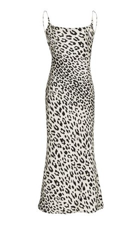 Leopard-Pint Silk-Wool Midi Slip Dress By Brandon Maxwell | Moda Operandi