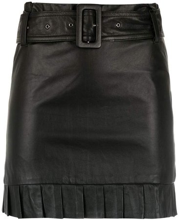 Andrea Bogosian belted leather skirt