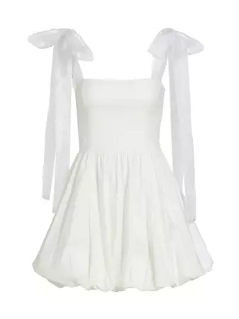 Shop Reformation Enza Tie-Shoulder Minidress | Saks Fifth Avenue