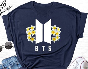 BTS T-shirt K-pop T-shirt Flowers BTS Jersey Hipster
