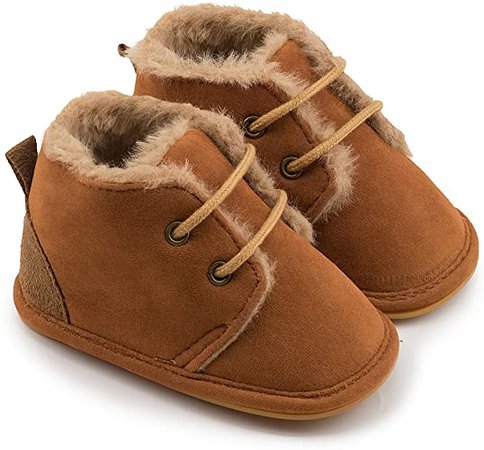 Amazon.com | Zoolar Baby Warm Booties Newborn Boy Girl Boots Cozy Fur Shoes Lace Up Toddler Booties First Walker Winter Crib Boots | Boots