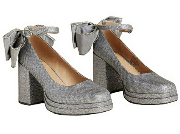 silver platform heels