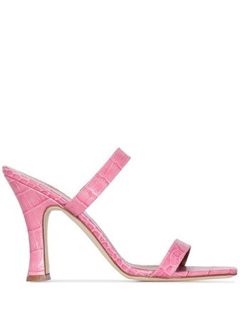 Shop pink Paris Texas crocodile-effect 95mm sandals with Express Delivery - Farfetch
