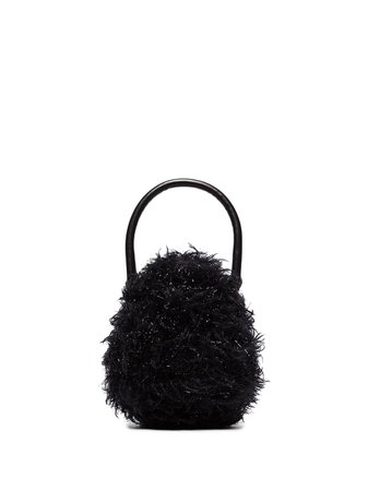 Shop black Simone Rocha shearling mini bag with Express Delivery - Farfetch
