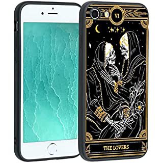 Amazon.com: Compatible with iPhone 12 Pro Max Tarot Card Case,Skeleton The Lovers Tarot Card Print Design for iPhone Case Boys Men, Soft Silicone Shockproof Protective Case for iPhone 12 Pro Max : Cell Phones & Accessories