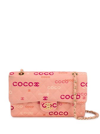 Chanel Pre-Owned Cc Logos Logo Print Shoulder Bag CHANELBAGPINK Pink | Farfetch
