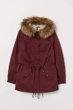 H&M+ Pile-lined Parka - Red