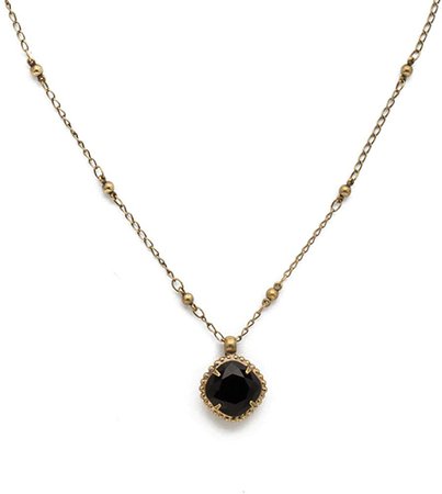 Amazon.com: Sorrelli Essentials Cushion-Cut Solitaire Pendant Necklace, Antique Gold-Tone Finish, Violet: Jewelry