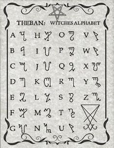 witch alphabet aesthetics