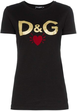 logo heart print T-shirt