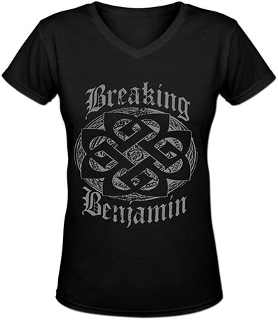 Amazon.com: Blackwhitem Women's Breaking Benjamin V-Neck Slim T-Shirt: Clothing