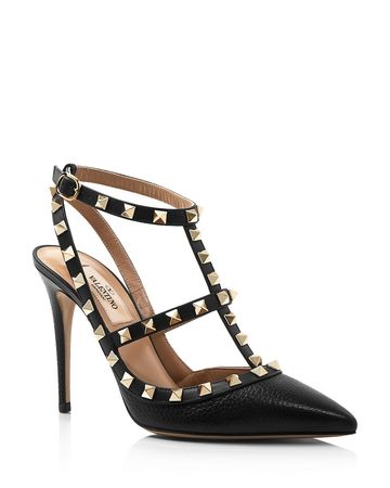 Valentino Garavani Women's Rockstud Cage Leather Pumps with Studs | Bloomingdale's