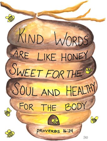 Honey Bee Proverbs Biblical Quote Fine Art Print | Etsy