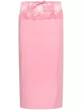 Blumarine lace-panel Pencil Skirt - Farfetch