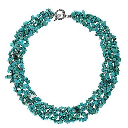 Amazon.com: Bling Jewelry Stabilized Turquoise Gemstone Chunky Cluster Bib Chips Statement Multi Strand Statement Necklaces Silver Plated Clasp: Jewelry