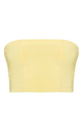 Yellow Slinky Bandeau Crop Top | PrettyLittleThing