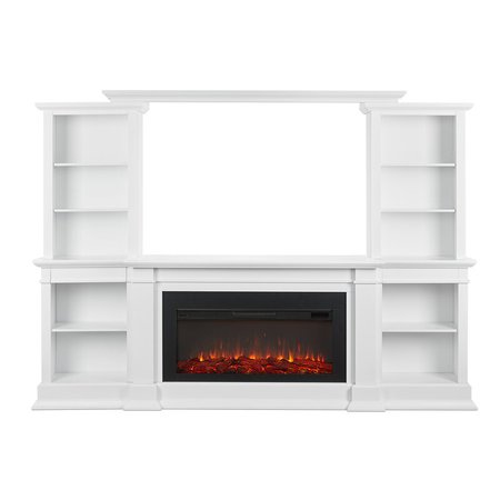 Real Flame Monte Vista Solid Wood Entertainment Center for TVs up to 60 inches with Electric Fireplace Included | Wayfair.ca
