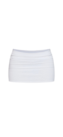 white low rise mini skirt