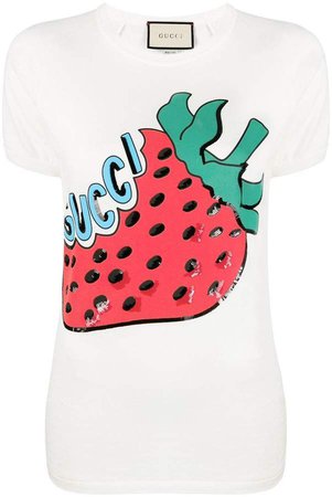 Strawberry-print T-shirt