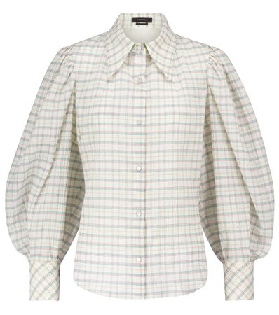 Isabel Marant - Fanua cotton and silk checked blouse | Mytheresa