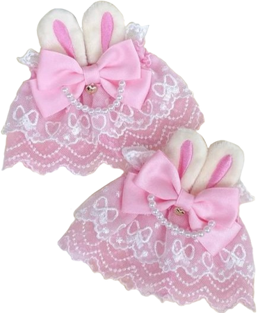 pink bunny lace arm cuffs