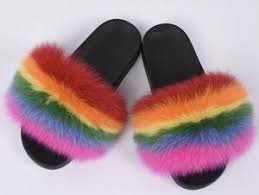 rainbow fur slides