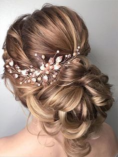 Rose gold & pearl haircomb
